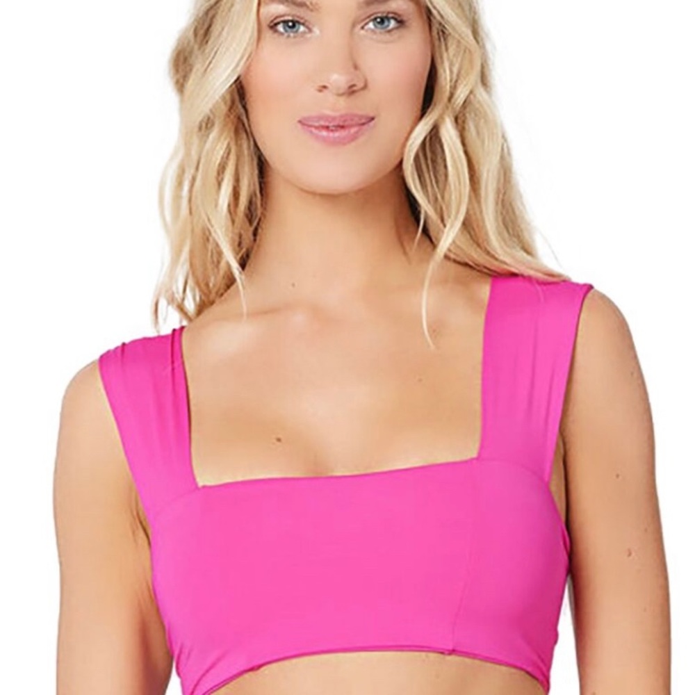 B528 NWT L Space Women's  Parker Bikini Top Swimwear  Size S Bougainvillea